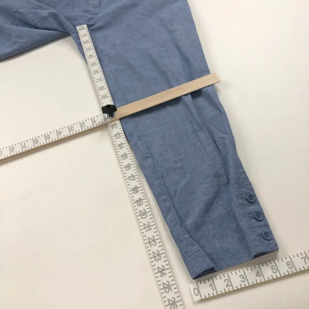 Talbots Perfect Crop 6 (Fit 31W 25L) Cotton Mid Rise Pants Blue